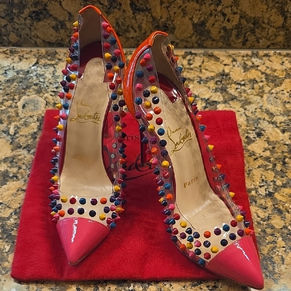 Christian Louboutin Multicolor Spiked Heels EU.SIZE 37.5 - Picture 16 of 17